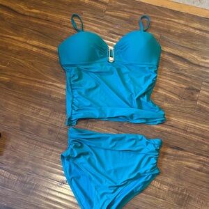 Time and Tru Teal Bikini Set